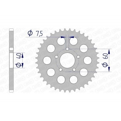 Corona AFAM aluminio 72105 - Paso 415 72105-40