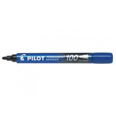 Pilot Rotulador Permanente 100 - Punta Fina de Bala 4,5mm - Trazo 1mm - Color Azul