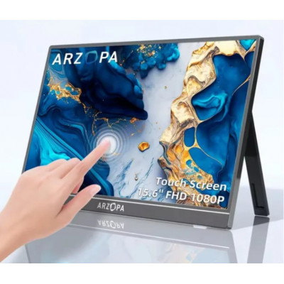 A1T pantalla para PC 39,6 cm (15.6) 1920 x 1080 Pixeles Full HD LCD Pantalla táctil Gris