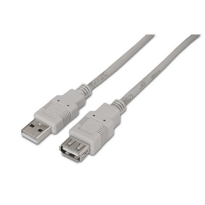 Cable Alargador USB 2.0 Aisens A101-0012/ USB Macho - USB Hembra/ 1m/ Beige