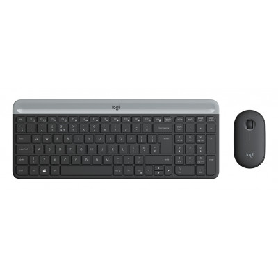 Logitech Slim Wireless Keyboard and Mouse Combo MK470 teclado USB QWERTY Español Grafito