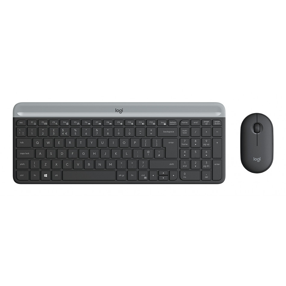 Logitech Slim Wireless Keyboard and Mouse Combo MK470 teclado USB QWERTY Español Grafito