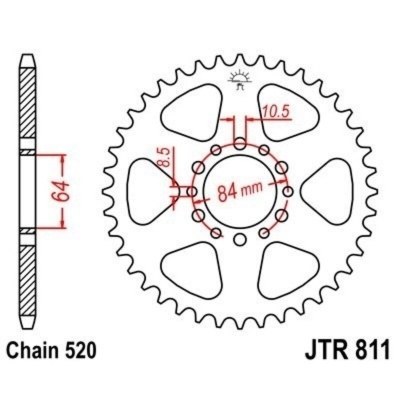 Corona JT 811 de acero con 39 dientes JTR811.39