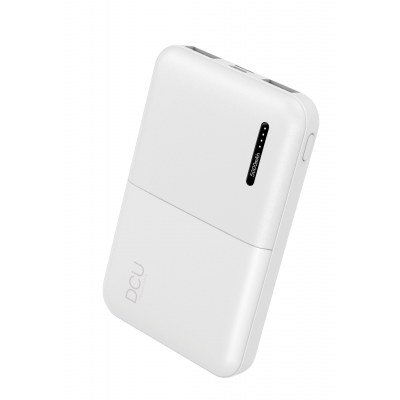 DCU Tecnologic Power Bank Triple Salida 2 USB + USB C 5.000Mah - Triple Salida para Cargar Varios Dispositivos - Capacidad de 5000 mAH para Cargar en Cualquier Momento - Color Blanco