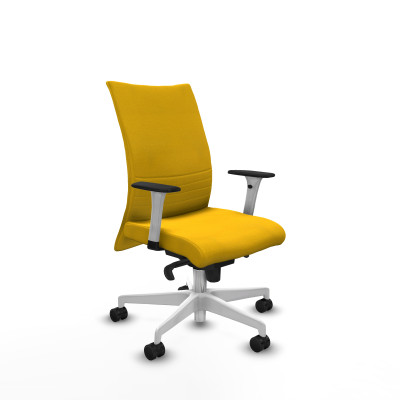 Albacete confidente sincro bali amarillo brazos 1D blancos base blanca ruedas 65 mm nailon