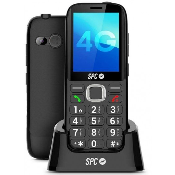 Teléfono móvil Senior SPC Fortune 2 Max 2344N, personas mayores, 4G, 2.4 pulgadas, 1250 mAh, Bluetooth, negro