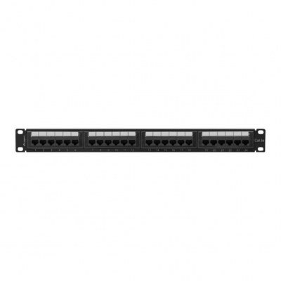 Patch panel lanberg 24 puertos 1u cat.6a utp 19pulgadas negro