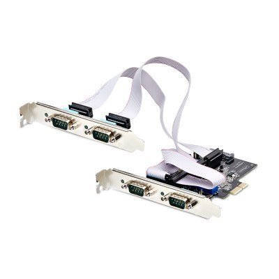 Tarjeta Serie PCI Express de 4 Puertos DB9 - Serial RS232/RS422/RS485 - TAA - UART 16C1050 - ESD de Nivel 4 - con Brackets de Perfil Bajo - Windows Linux