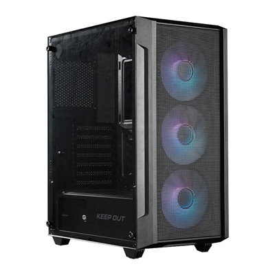 Caja MAtx Keep Out KO XC-200 RGB USB3 Black Glass