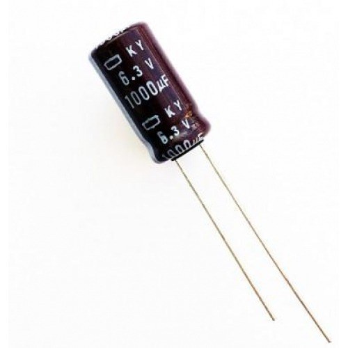 1000uF 6,3Vdc Condensador Electrolitico 105ºC 10X12,5mm Radial