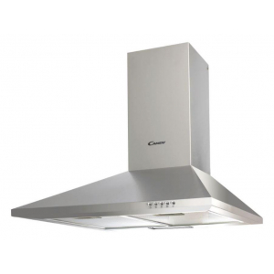 Campana decorativa de pared piramidal Candy CCE116/1X/4U, 60 cm, 310 m3/h, clase C, 3 velocidades, 65dB, luz LED, acero inox