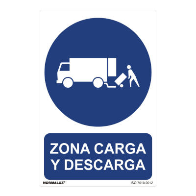 Cartel zona carga y descarga (pvc 0,7mm) 30x40cm normaluz