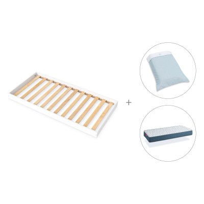 Cama Montessori 90x190 cm + colchón + textil Mint · Bianca Uno