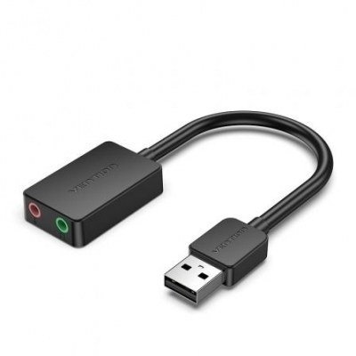 Tarjeta de Sonido Vention CDZB0/ USB Macho - 1x Jack 3.5 Hembra