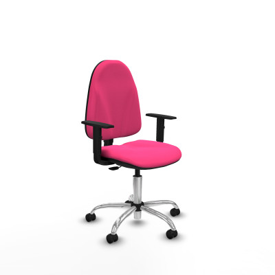 Algarra CP similpiel rosa brazos 1D base cromada ruedas engomadas 50mm