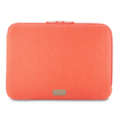 Hama Jersey Funda para Portatiles hasta 14.1 - Cierre con Cremallera - Forro Interior Suave - 37x1.5x27cm - Color Naranja Coral