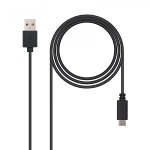 Nanocable - CABLE USB 2 3A, TIPO USB-C/M-A/M, NEGRO, 0.5 M
