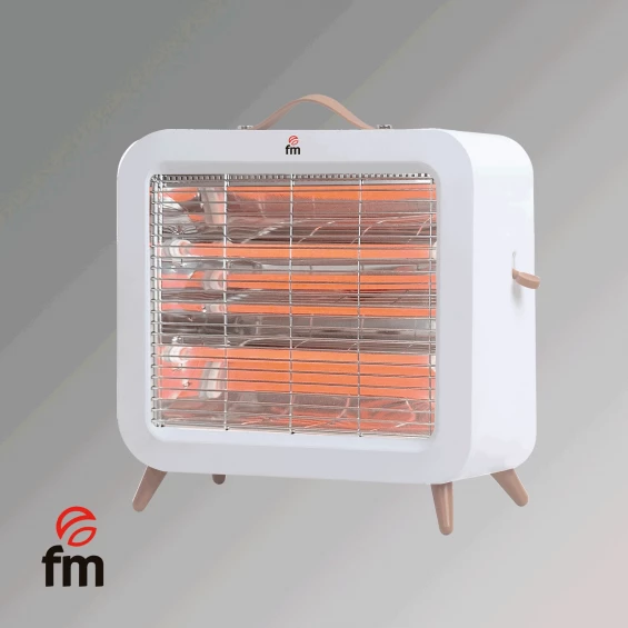 Estufa eléctrica de cuarzo FM EV-700, 700 W, 1 potencia, blanco