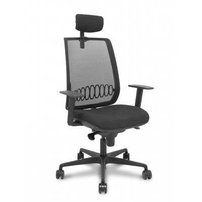 Silla Alares sincro malla negra bali negro brazo regulable cabecero regulable