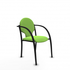 Piqueras y Crespo Pack 2 sillas Hell?n chasis 4 patas negro bali pistacho