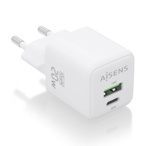 Aisens - Cargador Gan 20W, 1Xusb-C Pd3.0 Qc4.0, 1Xusb-A Qc3.0, Blanco