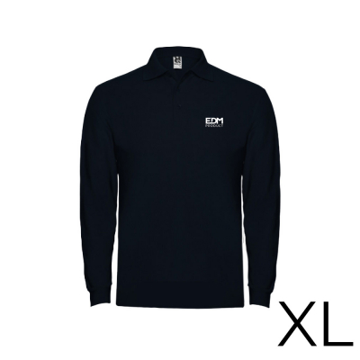 *merchandising* polo negro manga larga talla-xl 65% poliéster 35%algodon edm