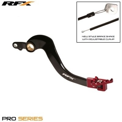 Pedal de freno trasero RFX Pro FT (negro/rojo) - Honda CRFX450 FXRB1060099RD