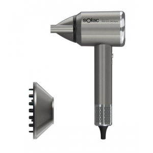Secador de pelo Solac Blast Ionic 1600 Digital SB7950, 1600W, control inteligente temperatura, Ion-Power, golpe aire frío, memoria, filtro magnético extraíble, 9 combinaciones temperatura y velocidad, concentrador, difusor, plata