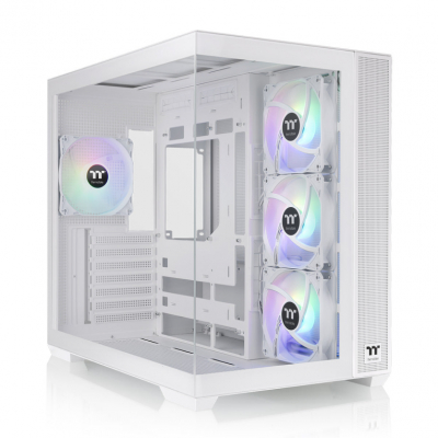 Caja ordenador gaming thermaltake view 380 cx1 atx argb cristal templado blanco