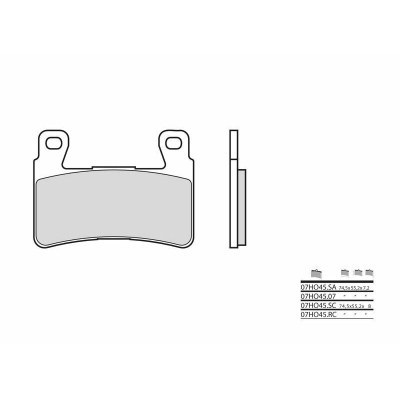 Pastillas de freno sinterizadas de competición Brembo 07HO45RC 07HO45RC