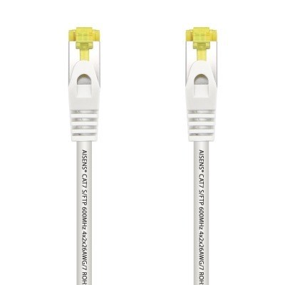 AISENS - Cable De Red Latiguillo RJ45 LSZH Cat.7 600 MHz S/FTP PIMF AWG26, Blanco, 2.0 m