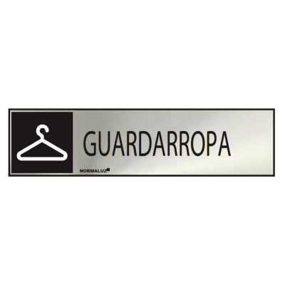 Cartel informativo guardarropa (inox adhesivo 0.8mm) 5x20cm normaluz
