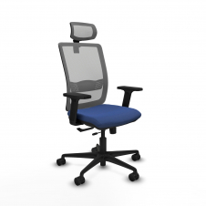 Piqueras y Crespo Haches traslack malla gris bali azul marino brazos 2D base nailon cabecero malla 2D ruedas 65mm nailon