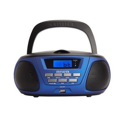 Radio cd - cassette portatil aiwa bbtu - 300bl 5w rms usb bluetooth blue
