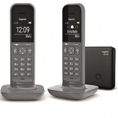 Telefono fijo inalambrico gigaset cl390 duo gris