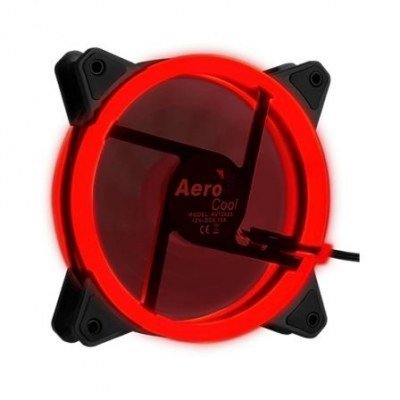 VENTILADOR AEROCOOL REV RED - 12CM - 1200RPM - 15.1DBA - COJINETE HIDRÁULICO - LED ROJO