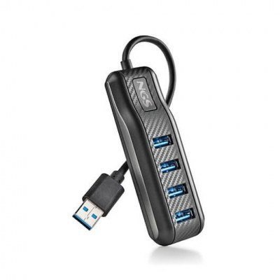Hub 4 puertos usb 2.0 ngs port 3.0 negro plug play - 480mbps