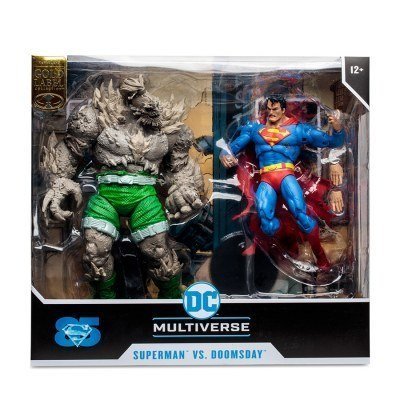 Pack 2 figuras mcfarlane toys dc multiverse superman vs. doomsday