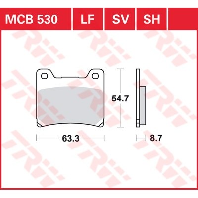 Pastillas de freno metal sinterizado SV TRW MCB530