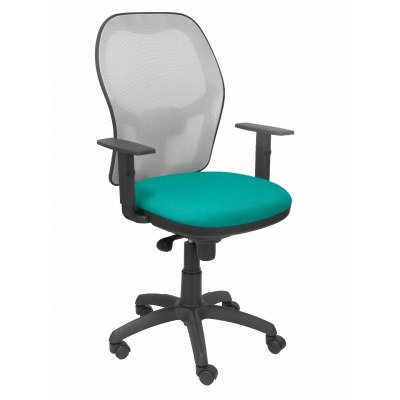 Silla Jorquera malla gris asiento bali turquesa