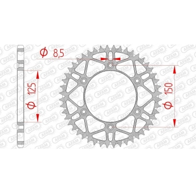 Corona AFAM acero autolimpiable 71304 - Paso 520 71304SLK+49