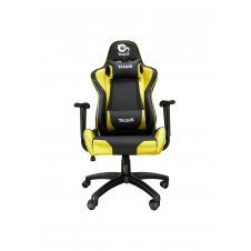 TALIUS Silla Gecko v2 gaming negra/amarilla, brazos fijos, butterfly, base nylon, ruedas nylon, gas cla