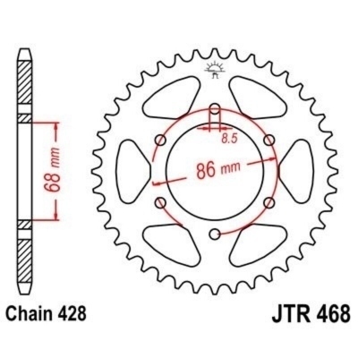 Corona JT 468 de acero con 36 dientes JTR468.36