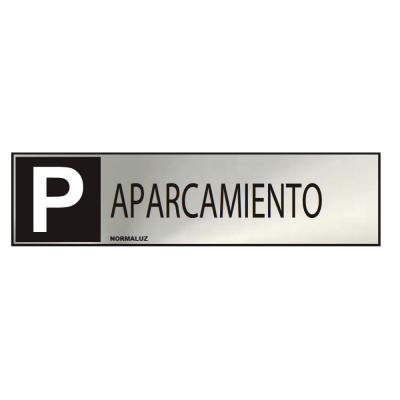 Cartel informativo aparcamiento (inox adhesivo 0.8mm) 5x20cm normaluz