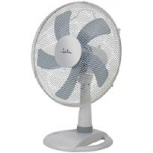 Ventilador de sobremesa Jata JVVM3027, 43 cm, 50W, 3 velocidades, oscilación automática, cabezal inclinable, rejilla metal protectora, 63dB, base estable, blanco