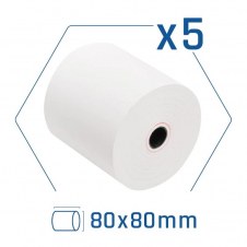 iggual Pack 5 rollos papel térmico sin BPA 80X80mm