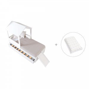 Cama-casita compacta 90x190 cm con cama nido + textil Taiga · Bianca Quattro