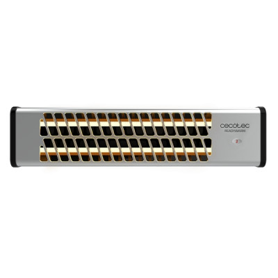 Cecotec Ready Warm 7000 Quartz Bath Estufa de Pared - 1200W - Cobertura hasta 12m2 - 2 Niveles de Potencia - Cuarzo - IP24 - Control por Interruptor - Kit de Instalacion - 54x13x12cm - Acero Inoxidabl
