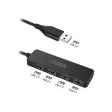 Hub Nilox Usb-a 3.0 A 4xusb-a 3.0 Negro
