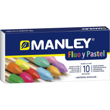 Manley Estuche 10 Ceras colores Fluerescentes